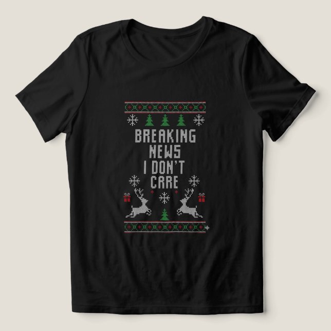 Funny Adult Ugly Christmas Sweater Breaking news i Tri-Blend Shirt (Design Vorderseite)