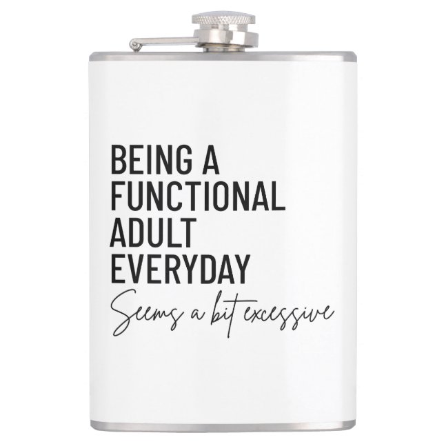 Funny Adulting Flask Flachmann (Vorderseite)