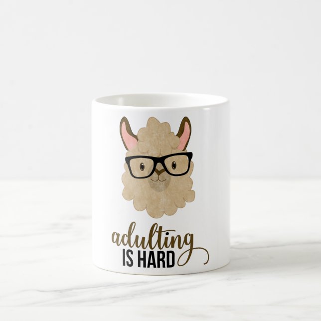 Funny Adulting ist harter Hipster Llama Kaffeetasse (Mittel)