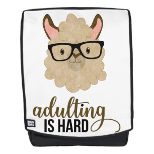 Funny Adulting ist harter Hipster Llama Rucksack