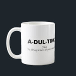 Funny Adulting Kaffeetasse<br><div class="desc">Für diejenigen, die in ihre eigenen Zuhause gezogen sind und für alltägliche Aufgaben verantwortlich werden müssen! Mit dem lustigen Sprichwort "A-DUL-TING, NOUN, DIE DULL DINGE, DIE WIR ZU TUN HABEN, UM ZU BEWEISEN, DASS WIR EIN ERWACHSENER SIND". Ein lustiges Geschenk für jeden Erwachsenen für alle Gelegenheiten, wäre gut wie ein...</div>