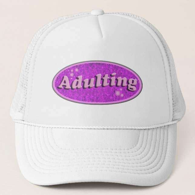 Funny Adulting Retro Decal Nostalgie Truckerkappe (Vorderseite)