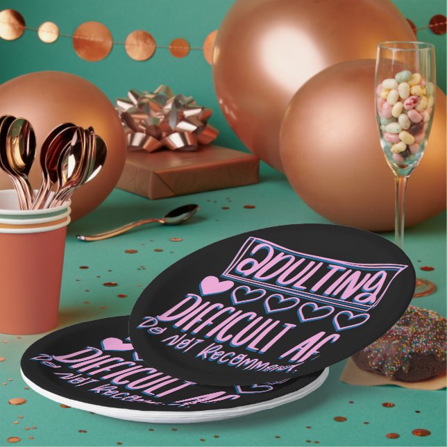 Funny Adulting Schwieriges AF würde nicht empfohle Pappteller (Multi)