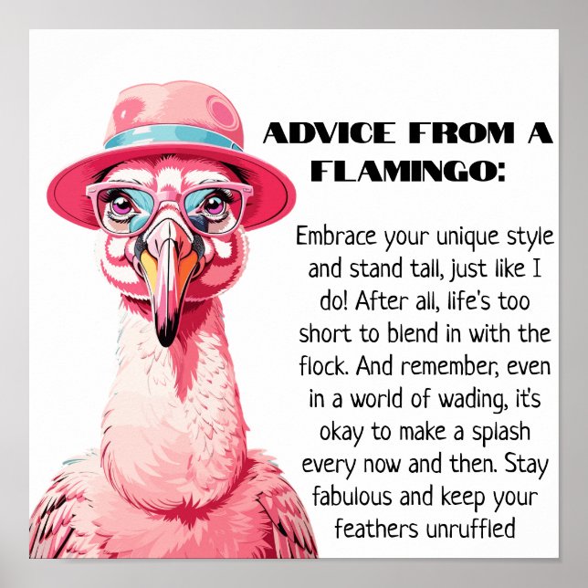 Funny Advice von A Flamingo Poster (Vorne)