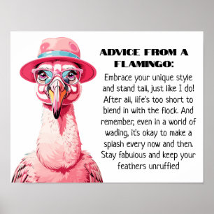 Funny Advice von A Flamingo Poster