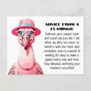 Funny Advice von A Flamingo Postkarte