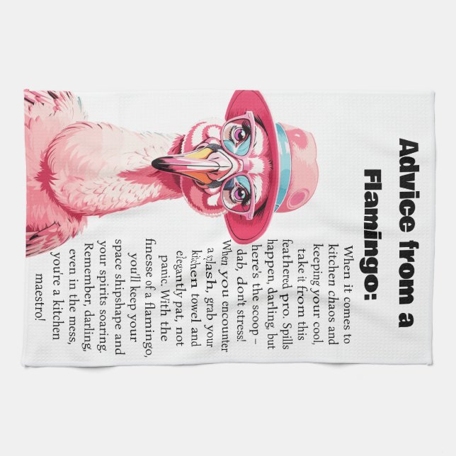 Funny Advisor from a Flamingo Geschirrtuch (Horizontal)