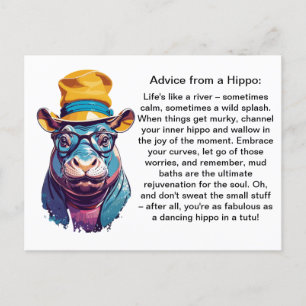 Funny Advisor from a Hippo Postkarte