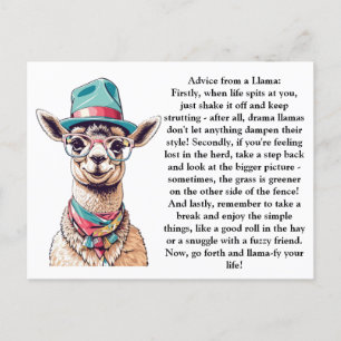 Funny Advisor from a Llama Postkarte