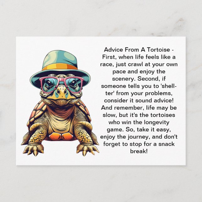 Funny Advisor from a Tortoise Postkarte (Vorderseite)