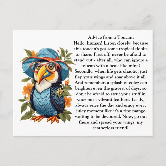 Funny Advisor from a Toucan Postkarte (Vorderseite)