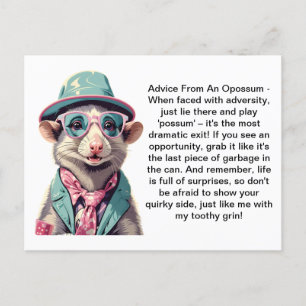 Funny Advisor from an Opossum Postkarte
