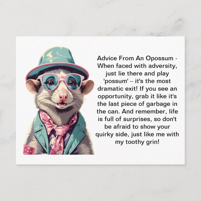 Funny Advisor from an Opossum Postkarte (Vorderseite)