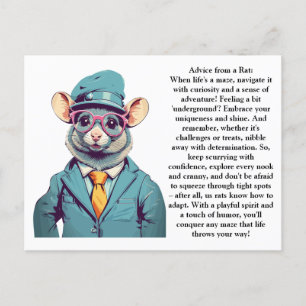Funny Advisor von einer Ratte Postkarte