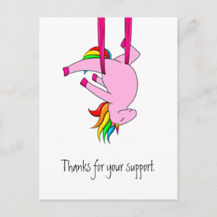Funny Aerial Silks Unicorn Danke Postkarte