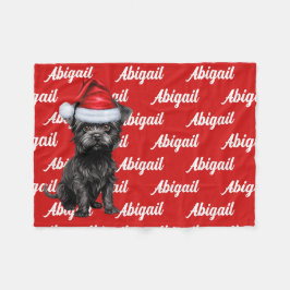 Funny Affenpinscher Dog Name Gemustert Weihnachten Fleecedecke