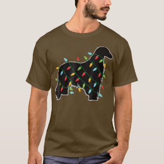 Funny Afghan Greyhound Dog Tree Christmas Lights X T-Shirt