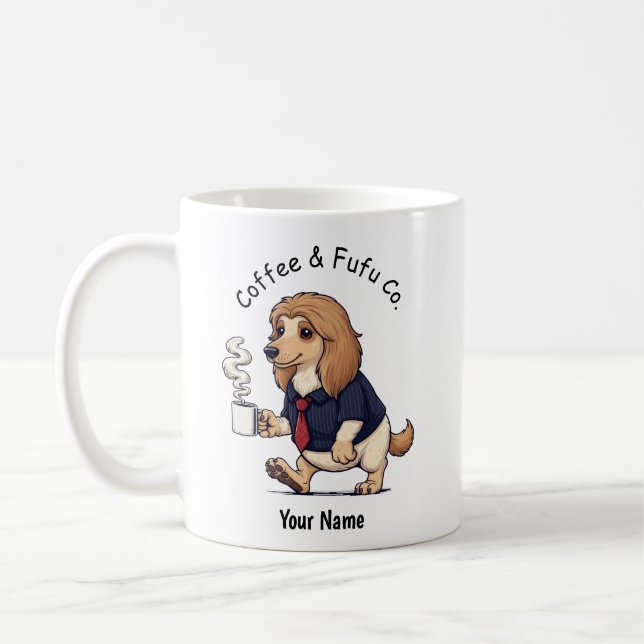 Funny  Afghan Hound Dog Business Suit Coffee  Kaffeetasse (Links)