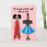 Funny African American Sister Birthday Card Dankeskarte<br><div class="desc">Diese lustige Geburtstagskarte zeigt zwei afroamerikanische Schwestern,  die modische Kleidung tragen. Holen Sie sich diese humorvolle Geburtstagskarte für Ihre Schwester rechtzeitig zu ihrem Geburtstag. Fühlen Sie sich frei,  um diese Karte anpassen,  um sie zu Ihrem eigenen machen,  indem Sie den Text,  die Farbe oder den Wortlaut ändern.</div>