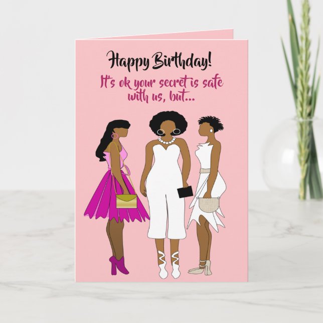 Funny African American Woman Birthday Card Dankeskarte (Vorderseite)