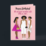 Funny African American Woman Birthday Card Dankeskarte<br><div class="desc">Auf dieser lustigen Geburtstagskarte sind drei afroamerikanische Frauen mit Abend zu sehen. Holen Sie sich diese humorvolle Karte für ein Familienmitglied,  Freund,  Mitarbeiter oder Mitarbeiter. Versenden Sie eine trendige Geburtstagskarte mit viel Persönlichkeit.</div>