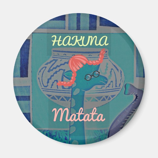 Funny African Giraffe Print Magnet (Vorne)