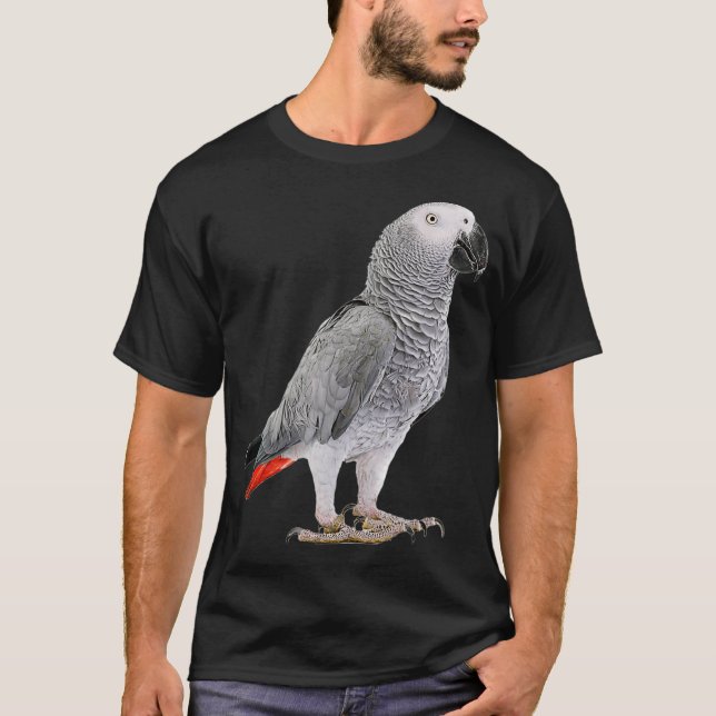 Funny African Grey Parrot Bird  Womens Mens Kids T-Shirt (Vorderseite)