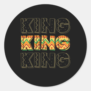 Funny African King Boys Cool Kente Cloud Lover Runder Aufkleber