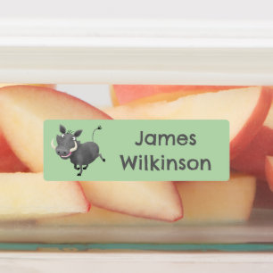 Funny African Warthody Schwein Cartoon personalisi Etiketten