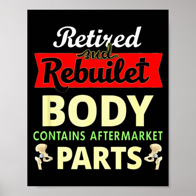 Funny After Hip Surgery Recovery Bionic Hip Replac Poster (Vorne)