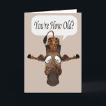 Funny Age Giraffe Birthday Karte<br><div class="desc">Giraffe Geburtstagskarte, du bist wie alt? altersbezogene Spaß Grüße Karte .. Mega niedliche Giraffe mit riesigen schockierten Augen .. Giraffenkarten von Ricaso</div>