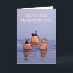 Funny Age Joke Duck Birthday Karte<br><div class="desc">Drei Enten "Boden-up" mit einem niedlichen Pun über das Altern.</div>