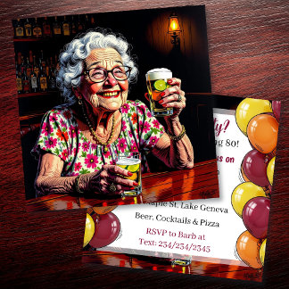 Funny Aging Humor Saloon Birthday Party Einladung