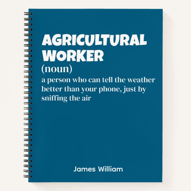 Funny Agricultural Worker Gift Notizbuch (Vorderseite)