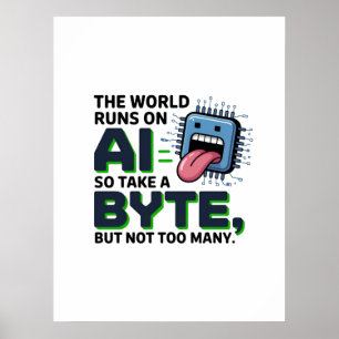 Funny AI Byte Quote - Tech Geek Spaß Poster