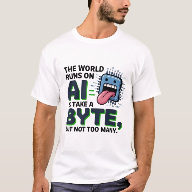 Funny AI Byte Quote - Tech Geek Spaß T-Shirt (Vorderseite)