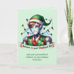 Funny Ai Chatbot Elf Greeting Card Feiertagskarte