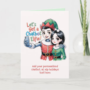Funny Ai Chatbot Elf Greeting Card Feiertagskarte