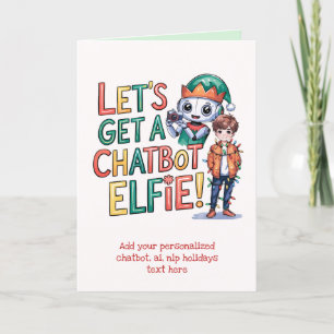 Funny Ai Chatbot Elf Greeting Card Feiertagskarte
