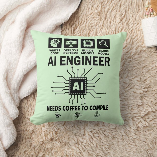 Funny AI Engineer Coding Programmer Developer Tech Kissen (Decke)