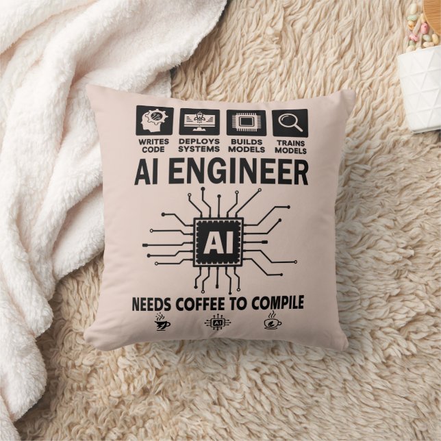 Funny AI Engineer Coding Programmer Developer Tech Kissen (Decke)