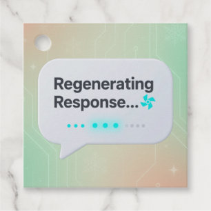 Funny AI Gift Tag - "Regeneration Response 🔄" Geschenkanhänger