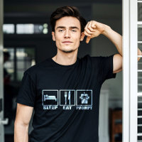 Funny AI Prompting T - Shirt | Schwarz-weiß Robot