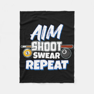Funny Aim Pool Player Geschenk Billiard Fleecedecke