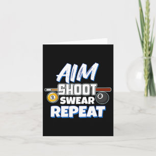 Funny Aim Pool Player Geschenk Billiard Karte