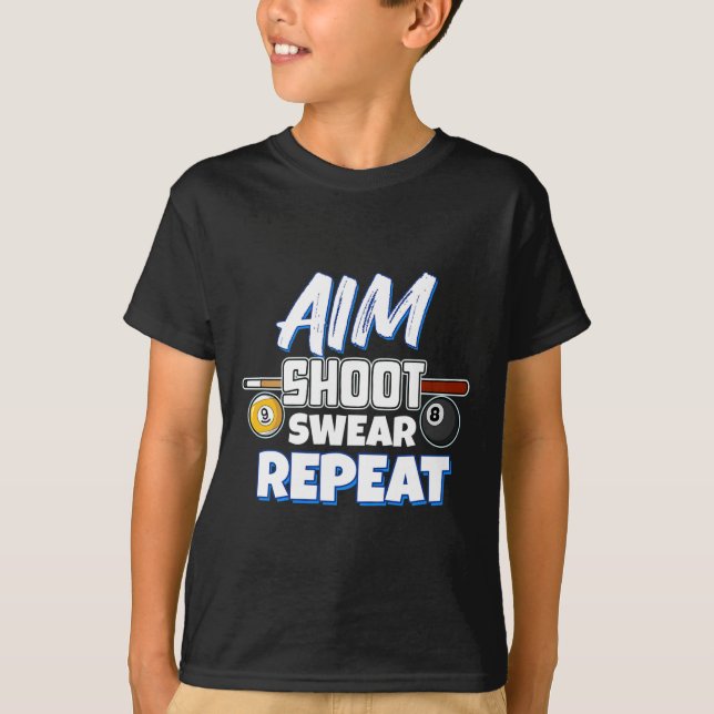 Funny Aim Pool Player Geschenk Billiard T-Shirt (Vorderseite)