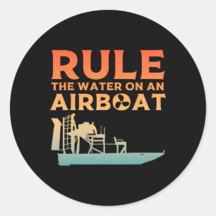 Funny Airboat Art for Men Women Boat Captain Boati Runder Aufkleber