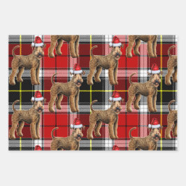 Funny Airedale Terrier Christmas Dog Holiday Karie Geschenkpapier Set