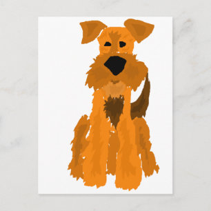 Funny Airedale Terrier Dog Art Postkarte