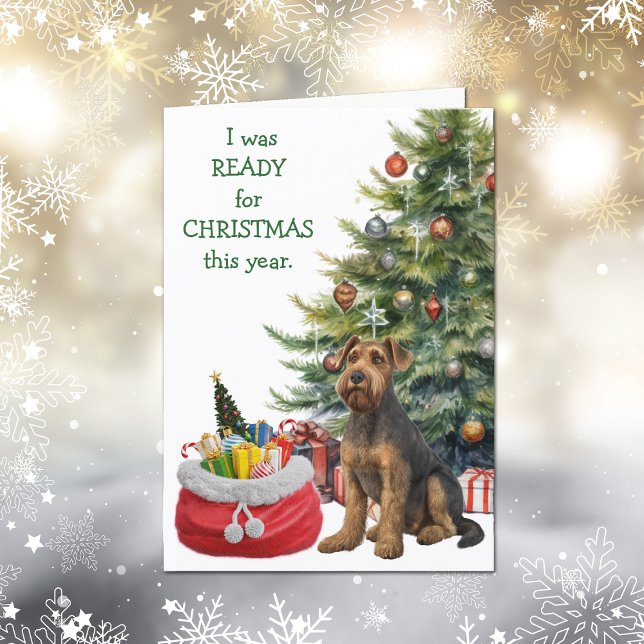 Funny Airedale Terrier Dog Bereit Weihnachten (Von Creator hochgeladen)